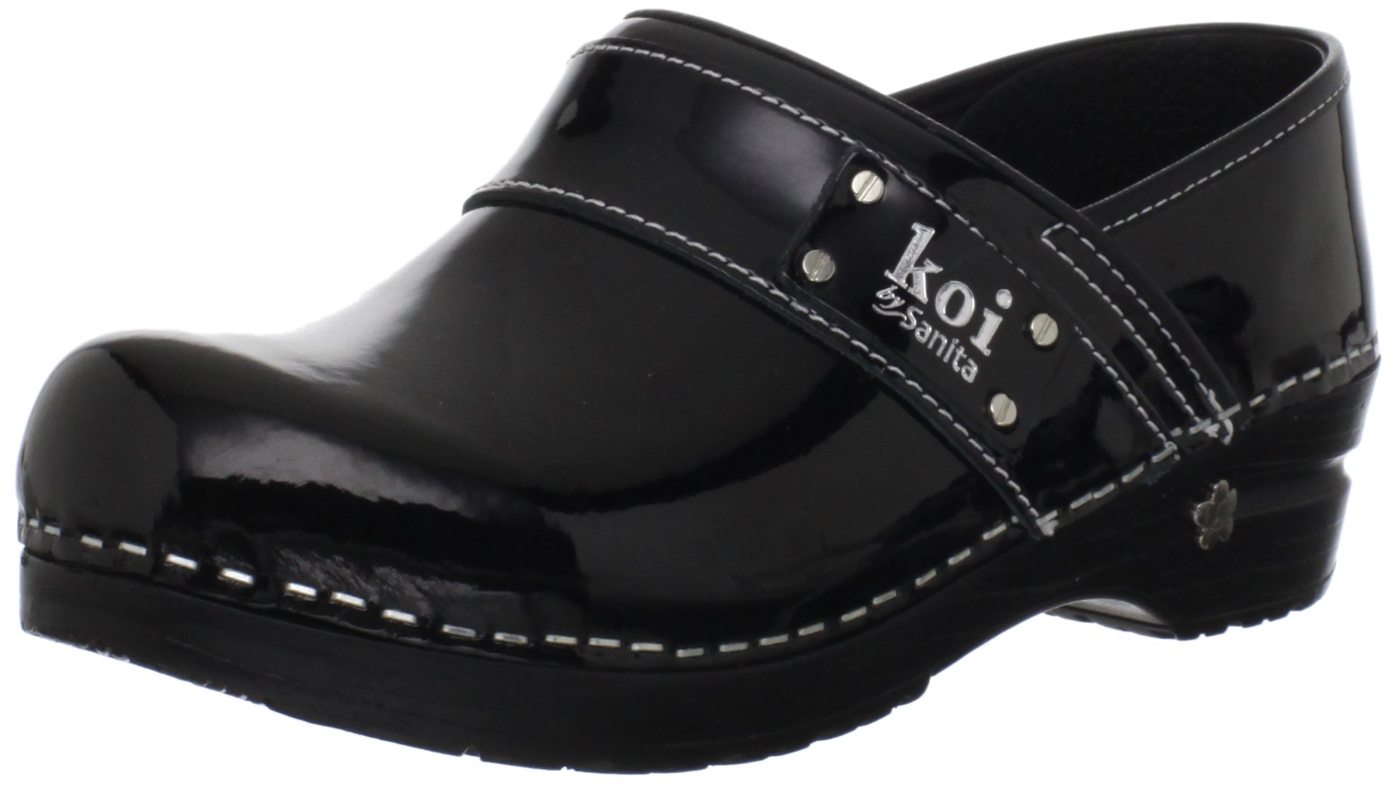 Sanita Lindsey Patent Leather Clogs for Women - Arch Support, Durable, APMA-Approved Slip-On Shoes